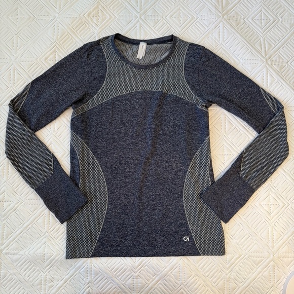 Gap Fit Motion Long Sleeve Tech Heathered Tee Size L - Picture 1 of 9